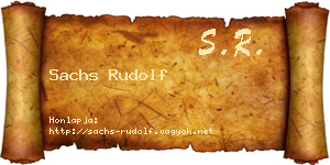 Sachs Rudolf névjegykártya